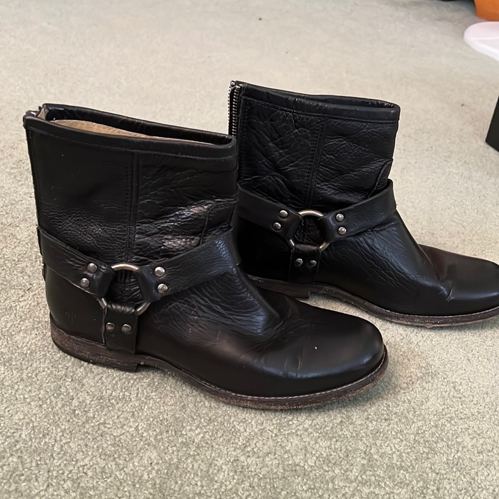 Frye harness buckle bootie